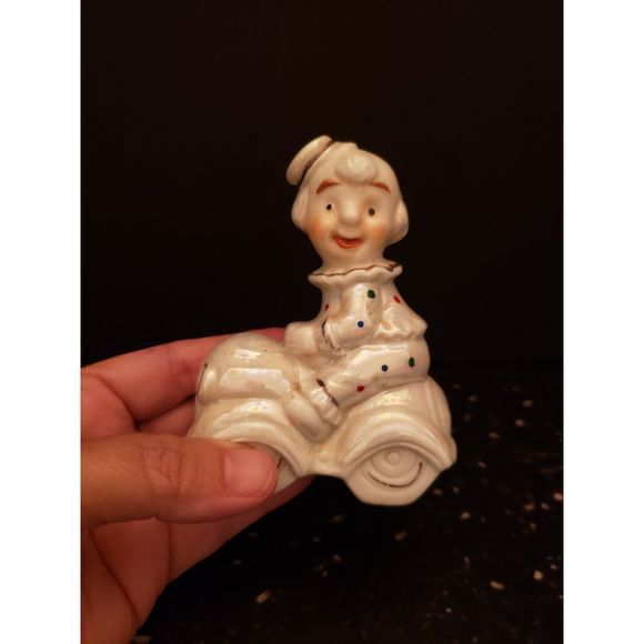 Clown Car Figurine Luster Glaze Vintage Porcelain Ceramic - Picture 2 of 10